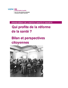 Couverture du Rapport suite au grand débat tenu par l’Institut santé et société